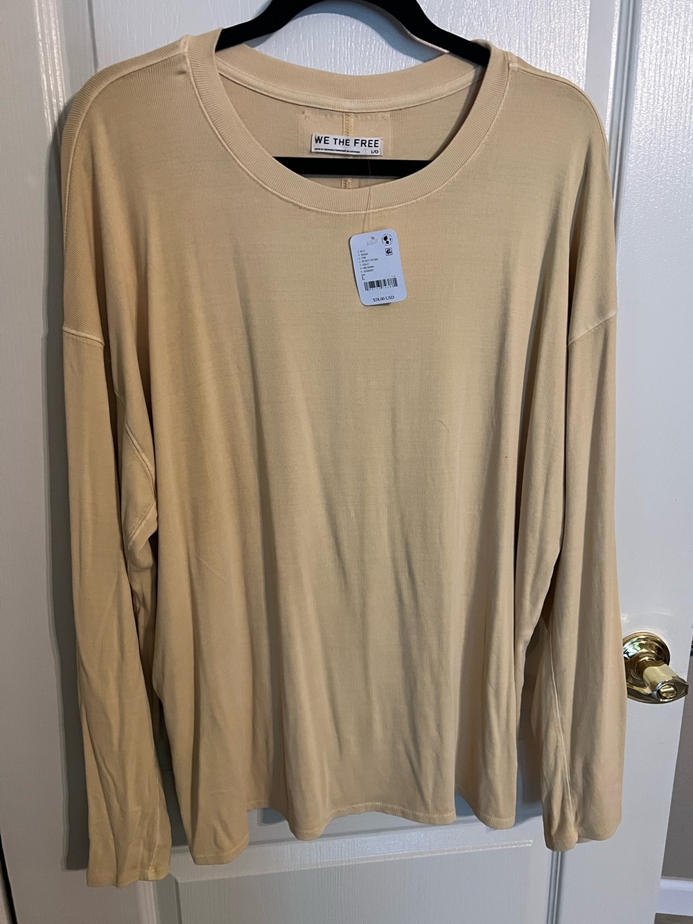 We The Free Sunny Ochre Long Sleeve Tee NWT Size L